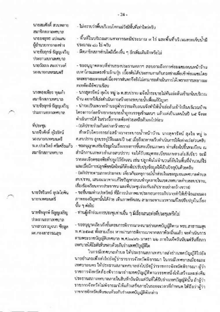 สำเนารายงานการประชุมสภาเทศบาลตำบลสบปราบ สมัยวิสามัญ สมัยที่ ... Image 25