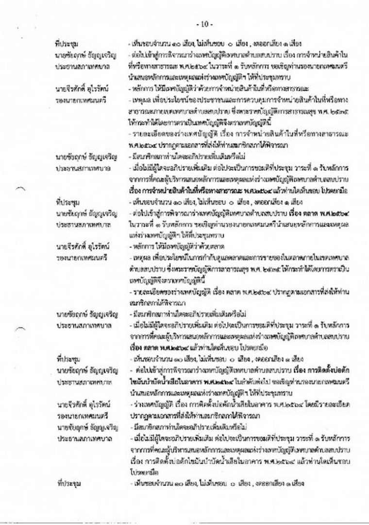 สำเนารายงานการประชุมสภาเทศบาลตำบลสบปราบ สมัยสามัญ สมัยที่ 4 ... Image 11