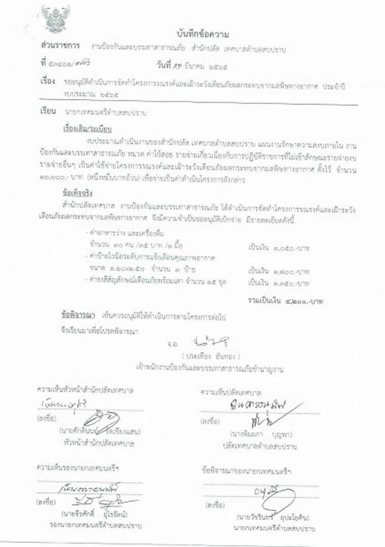 โครงการรณรงค์และเฝ้าระวังเตือนภัยผลกระทบจากมลพิษทางอากาศ2565 Image 9