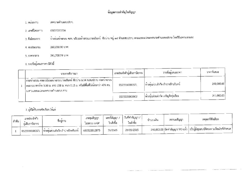 สรุปผลการดำเนินการจัดซื้อจัดจ้าง ประจำเดือน พฤษภาคม ๒๕๖๕ Image 10