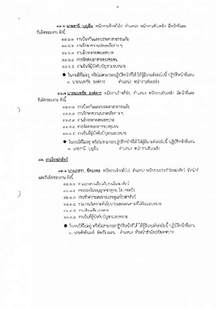 คำสั่งกำหนดงานและหน้าที่ความรับผิดชอบสำนักปลัดเทศบาล Image 9